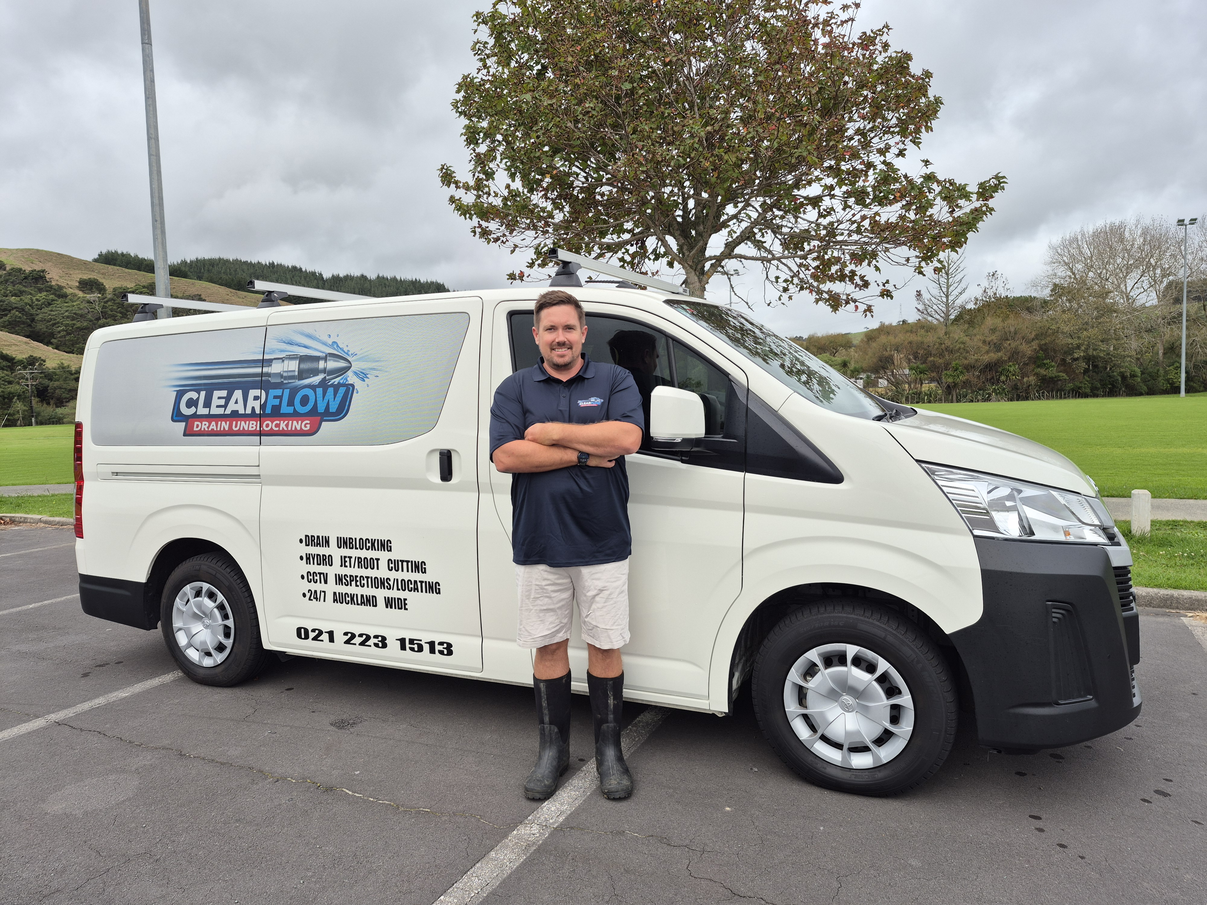 Owner and van - Clear Flow Drain